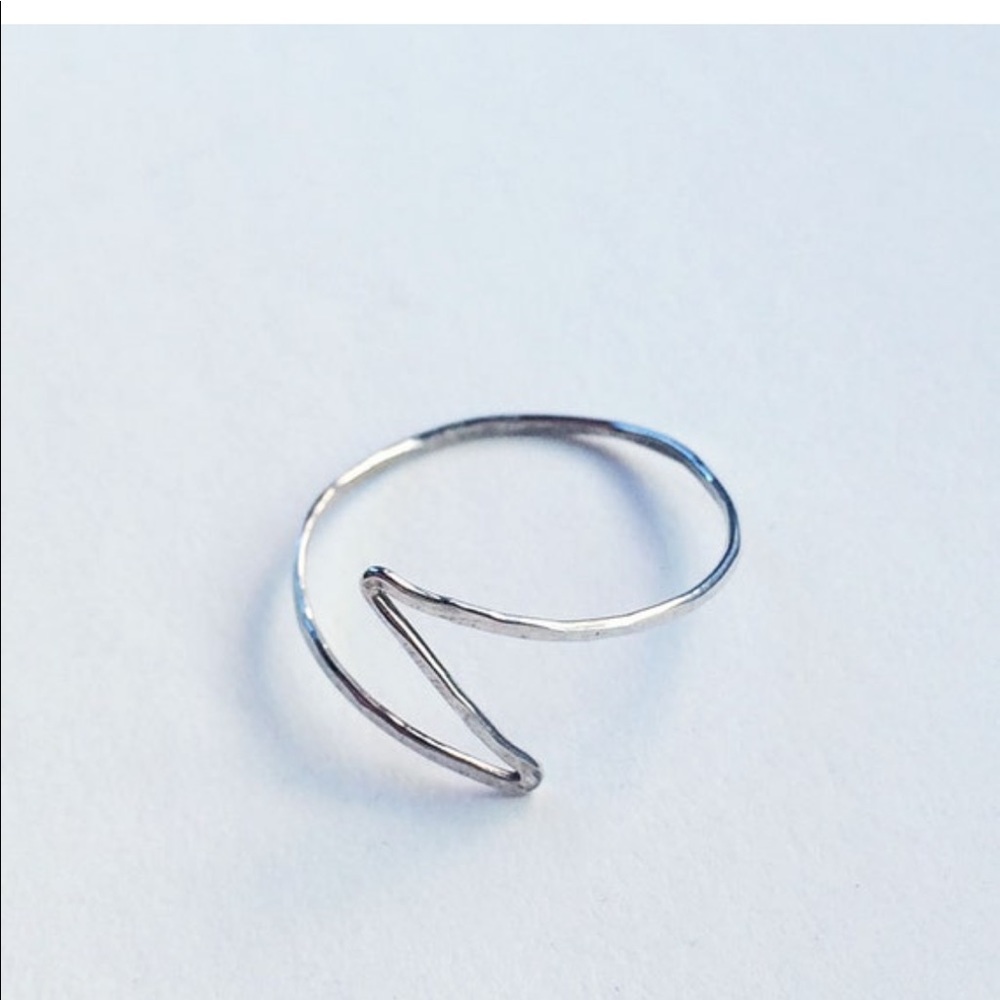Sterling Silver Lightning Bolt Stacking Ring - image 2